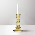 Clovefry Antique Glass Candle Stand for Home Decor | Beautiful Candle Holder for Living Room Centre Table | Elegant Candle Stick Holders Table Centerpiece (Lemon Green)