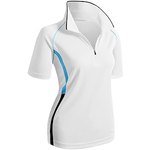 Womens Active Wear Short Sleeve Zipup Polo