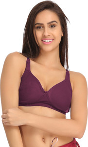 clovia women full coverage non padded bra purple