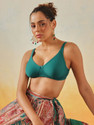Clovia Women Full Coverage Non Padded Bra (Green)