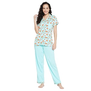 Clovia Cotton Women Pajama Pajama Set
