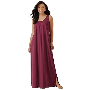 Clovia Sleeveless Long Nighty for Women with
