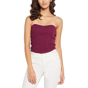 clovia women39s cotton chic basic ribbed bustier regular fit top
