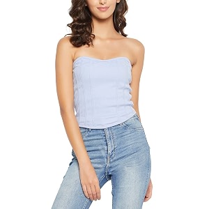 clovia women39s cotton chic basic ribbed bustier regular fit top