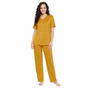 Clovia Womens Cotton Chic Basic Button Top