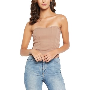 clovia women39s cotton chic basic ribbed bustier regular fit top