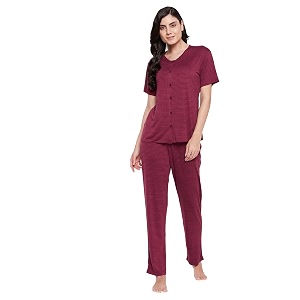 Clovia Womens Cotton Chic Basic Button Top