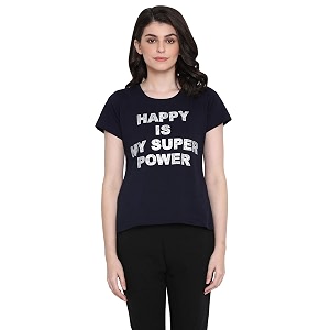 Clovia Womens Cotton Cotton Rich Printed T-Shirt