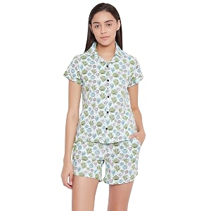 clovia women39s cotton floral pajama set ls0094d033xl_blue_3xl