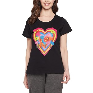 clovia women39s cotton graphic print regular fit top