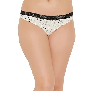 clovia women39s cotton low waist star print bikini panty with lace trims
