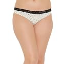Clovia Women's Cotton Low Waist Star Print Bikini Panty with Lace Trims