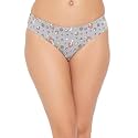 Clovia Women's Cotton Low Waist Inner Elastic Thong Panty - Grey
