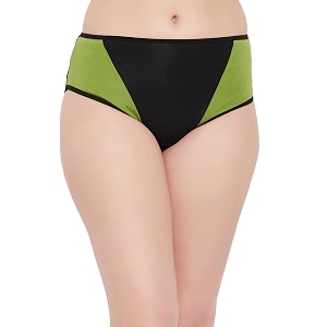 Clovia Womens Cotton Mid Waist Colourblocked Hipster