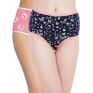 clovia women39s cotton pack of 2 high waist heart print hipster panty