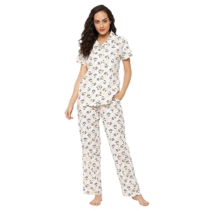 Clovia Womens Cotton Pretty Florals Button Me