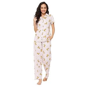 Clovia Womens Cotton Pretty Florals Button Me
