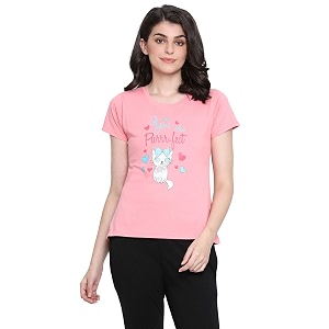 Clovia Womens Cotton Print Me Pretty T-Shirt