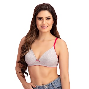 Clovia Womens Cotton Rich Solid Non-Padded Demi