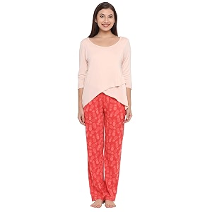 Clovia Womens Cotton Rich Top Printed