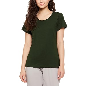 Clovia Womens Cotton Solid Sleep Regular Fit