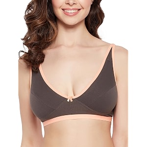 Clovia Womens Cotton Spandex Solid Non-Padded Demi