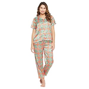 Clovia Womens Crepe Print Me Pretty Button