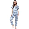 Clovia Women39s Crepe Printed Button Down Shirt