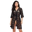 Clovia Women's Lace Basic Sheer Robe