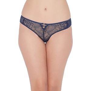 clovia women39s lace low waist bikini panty in blue