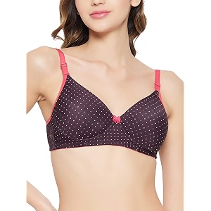 Clovia Womens Padded Non-Wired Full Cup Polka