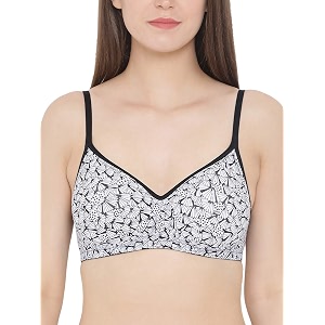 Clovia Womens Padded Non-Wired Printed T-Shirt Bra