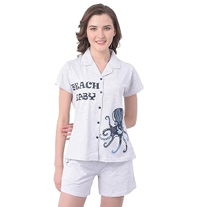 Clovia Womens Print Me Pretty Button Me