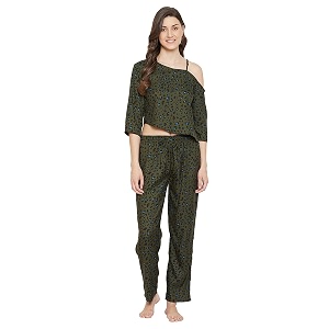 Clovia Womens Satin Animal Print Crop Top