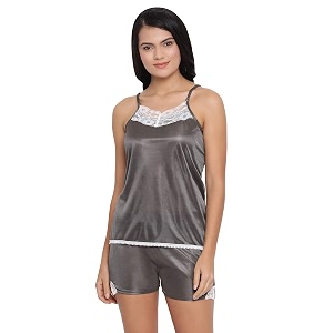 Clovia - Womens Satin Plain Solid Top