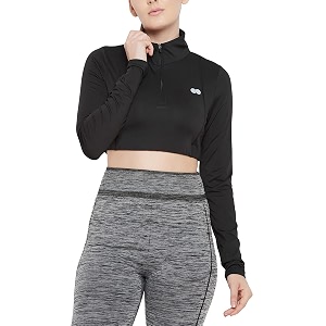clovia women39s snug fit active crop top