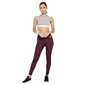 Clovia Women's Snug Fit High-Rise Active Tights in Purple