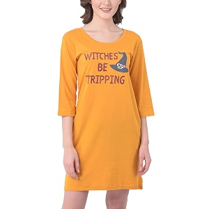 Clovia Womens Witches Be Tripping Text Print