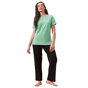 Clovia Women Cotton Night Suit- Printed Top