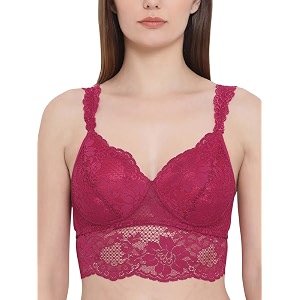 Clovia Women Lace Solid Padded Full Cup