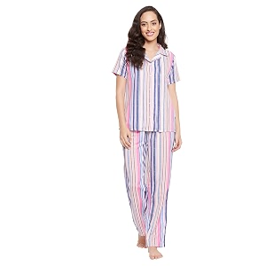 Clovia Women Rayon Pajama Set