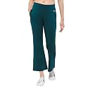 Clovia Women's Comfort Fit High-Rise Flared Yoga Pants with Side Pockets (AB0114R36_Teal_S)
