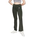 Clovia Women's Comfort Fit High-Rise Flared Yoga Pants with Side Pockets (AB0119R17_Green_XXL)