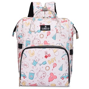 the clownfish baby on board series multipurpose diaper bagbackpacknappy baghandbagmaternity bag for baby essentials with bottle organizer amp tissues dispensing pocket in polyester