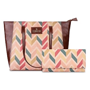 the clownfish combo of valentine series printed handicraft fabric amp faux leather handbag for womencollege girls amp charisma collection womens wallet clutch