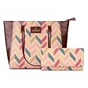 THE CLOWNFISH Combo of Valentine Series Printed Handicraft Fabric &amp; Faux Leather Handbag for Women/College Girls &amp; Charisma Collection Womens Wallet Clutch