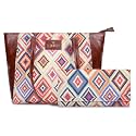 THE CLOWNFISH Combo of Valentine Series Printed Handicraft Fabric &amp; Faux Leather Handbag for Women/College Girls &amp; Charisma Collection Womens Wallet Clutch
