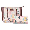 THE CLOWNFISH Combo of Valentine Series Printed Handicraft Fabric &amp; Faux Leather Handbag for Women/College Girls &amp; Charisma Collection Womens Wallet Clutch