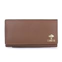 The Clownfish Elsa Collection Genuine Leather Tri-Fold Womens Wallet Clutch Ladies Purse with Multiple Card Slots &amp; ID Card Windows (Khaki)