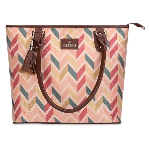 the clownfish printed handicraft fabric amp faux leather handbag for women office bag ladies shoulder bag tote for women college girls